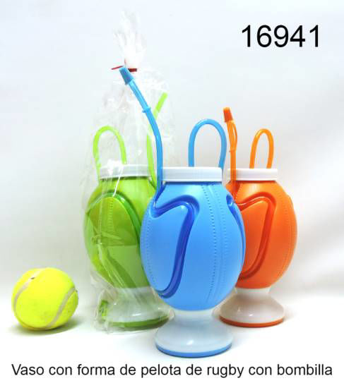 Imagen de VASO PELOTA RUGBY CON BOMBILLA 12.24